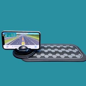 Black Hexagonal Car Dashboard Phone Mount NWT